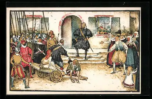 Künstler-AK Basel, Wettstein und Riehen Festspiel zur 400jährigen Vereinigungsfeier 1923