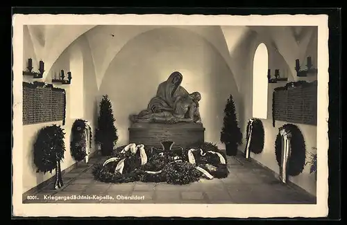 AK Oberstdorf, Kriegergedächtnis-Kapelle, Innenansicht