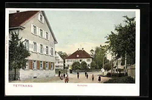 AK Tettnang, Kleine Kinder spielen auf dem Karlsplatz