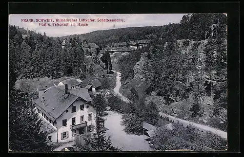 AK Schüttersmühle /Fränk. Schweiz, Ortspartie mit Gasthhof