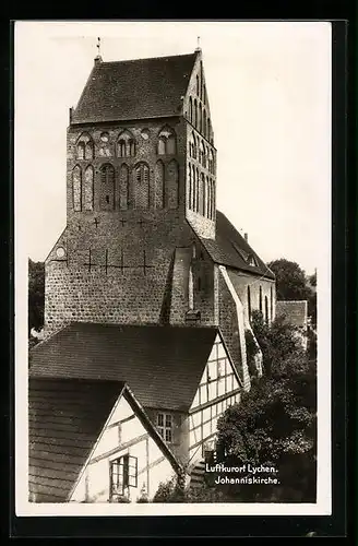 AK Lychen, Blick auf Johanniskirche