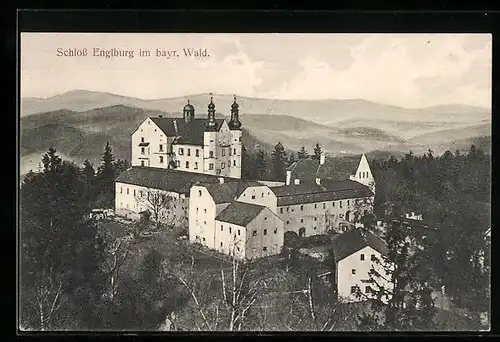 AK Englburg, Schloss Englburg im bayr. Wald, Luftbild