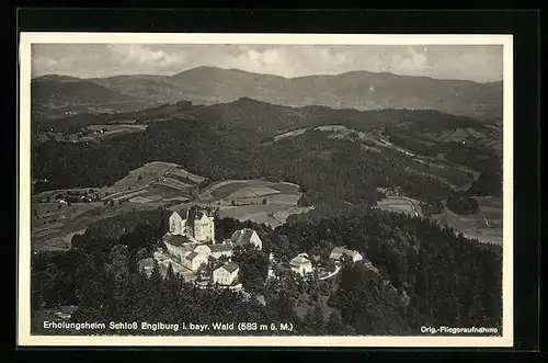 AK Englburg, Erholungsheim Schloss Englburg, Fliegeraufnahme