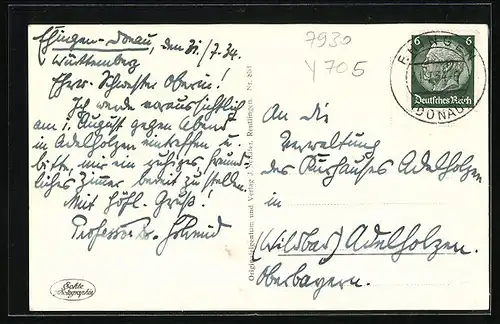 AK Ehingen a. D., Konviktkirche mit Krockensee