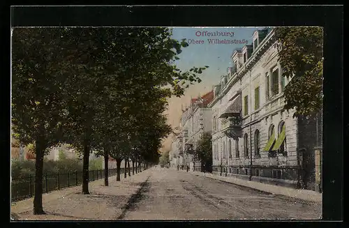 AK Offenburg, Blick in die Obere Wilhelmstrasse