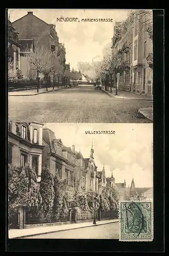AK Strassburg-Neudorf, Marienstrasse, Villenstrasse
