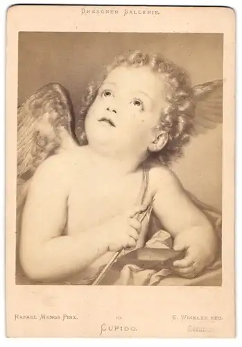 Fotografie unbekannter Fotograf und Ort, Gemälde: Cupido