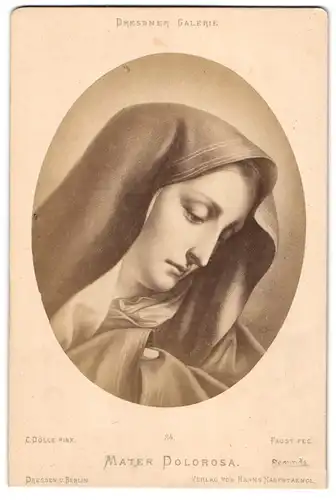 Fotografie Hanns Hanfstaengl, Dresden, Gemälde: Mater Dolorosa, nach C. Dolce