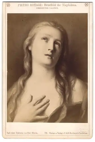 Fotografie F. & O. Brockmann`s Nachfolger, Dresden, Gemälde: Brustbild der Magdalena, nach Pietro Rotari