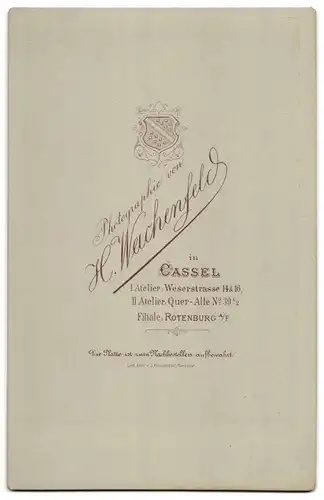 Fotografie H. Wachenfeld, Cassel, älteres Paar im Anzug und im dunklen Kleid