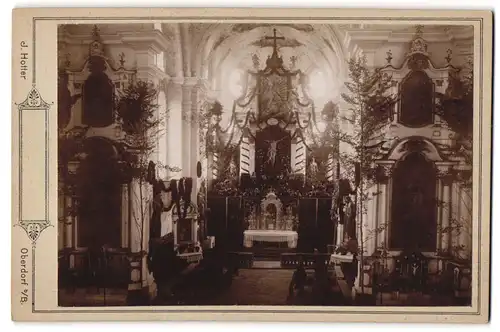 Fotografie J. Holter, Oberdorf b. B., Ansicht Oberdorf b. B., Innenansicht der Marienkirche im Festschmuck