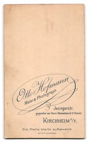 Fotografie Otto Hofmann, Kirchheim u. T., junge Frau im Trachtenkleid