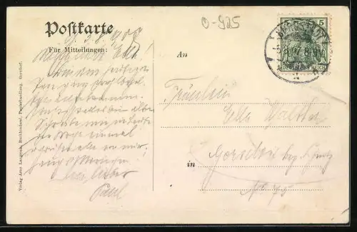 AK Gersdorf /Bez. Chemnitz, Partie an der Dorfstrasse mit Kirche