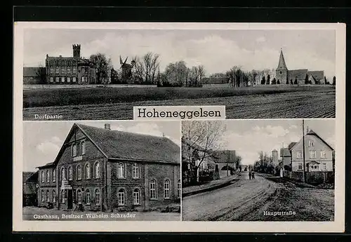 AK Hoheneggelsen, Dorfpartie, Hauptstrasse, Gasthaus, Bes. Wilhelm Schrader