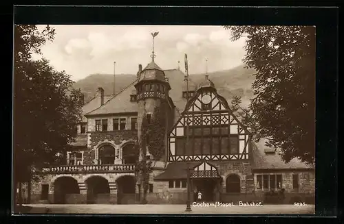 AK Cochem / Mosel, Blick auf den Bahnhof