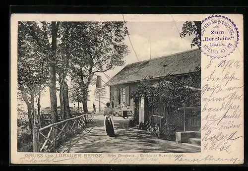 AK Löbau i. Sa., Restaurant zum Berghaus, Löbauer Berge, altes Berghaus