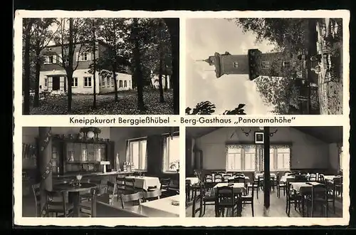 AK Berggiesshübel, Berggasthaus Panoramahöhe, Inh. Alexander Mauksch, Aussichtsturm