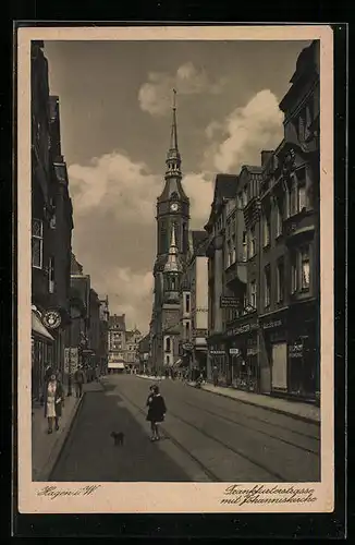 AK Hagen i. W., Frankfurterstrasse mit Johanniskirche