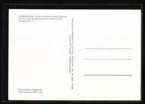 AK Teufelstalbrücke an der Autobahn Dresden-Eisenach bei Hermsdorf-Bad Klosterlausnitz-Eisenberg
