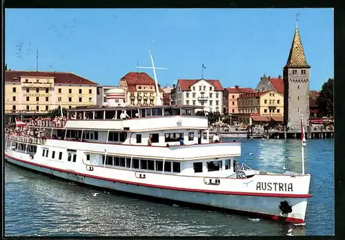 AK Salondampfer Austria im Lindauer Hafen