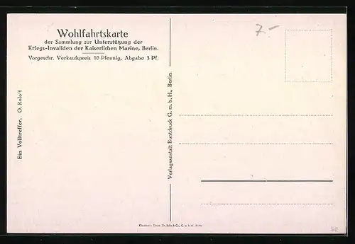 Künstler-AK Ein Volltreffer, Matrosen am Torpedorohr