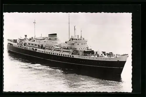 AK M. S. Königin Emma, Passagierschiff aus der Vogelschau