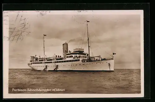 AK Passagierschiff Turbinen-Schnelldampfer Cobra