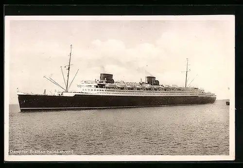 AK Dampfer Bremen heimkehrend