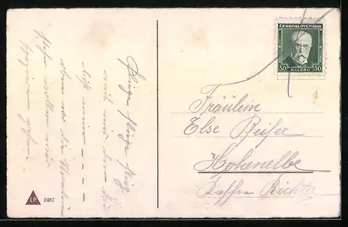 Künstler-AK Geburtstagsglückwunsch, Mädel in einem Propeller-Flugzeug mit Geschenken auf dem Rücksitz