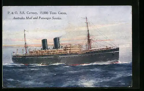 Künstler-AK Australisches Post- und Passagierschiff SS Chitral auf hoher See