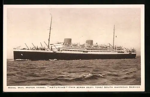 AK Passagierschiff Asturias, Royal Mail Motor Vessel