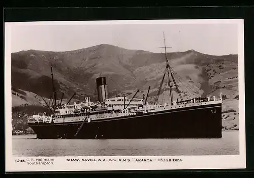 AK Passagierschiff Akaroa, Shaw, Savill & A. Co`s