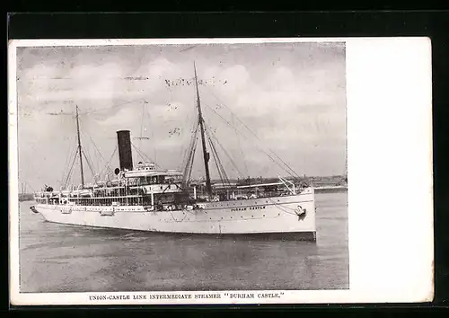 AK Passagierschiff Durham Castle, Union-Castle Line Intermediate Steamer