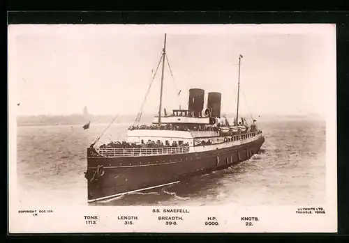 AK Passagierschiff SS Snaefell