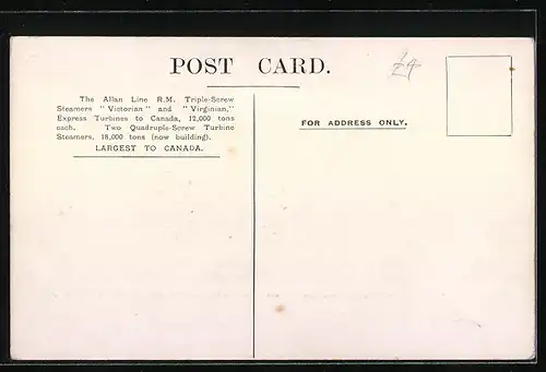 AK Passagierschiff Corsican, Allan RM Line