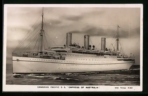 AK Passagierschiff SS Empress of Australia, Candian Pacific