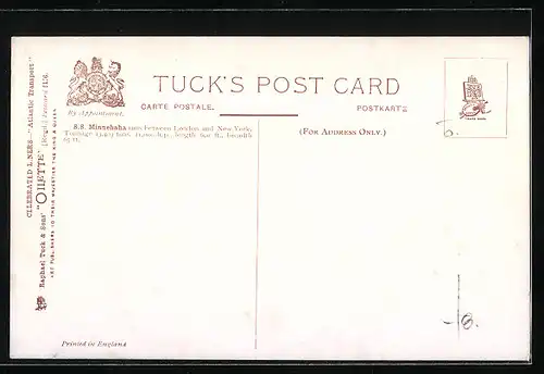 AK Passagierschiff SS Minnehaha, Atlantic Transport Line