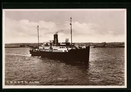 AK Passagierschiff G.W.R.S.S. St. Julian vor Küste