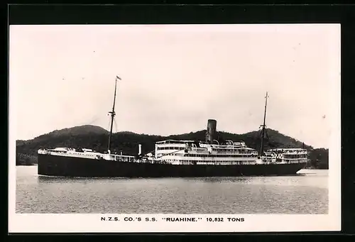 AK Passagierschiff S.S. Ruahine in ruhiger See