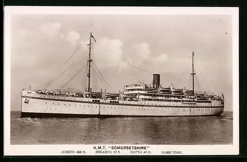 AK Passagierschiff HMT Somersetshire