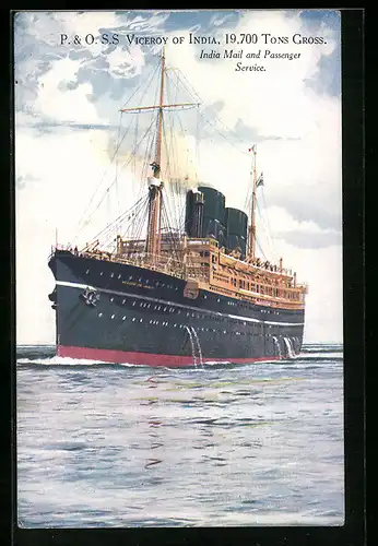 AK Passagierschiff SS Viceroy of India in der Bugansicht