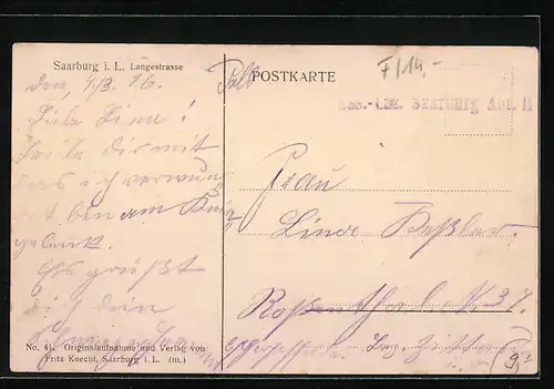 AK Saarburg i. L., Langestrasse