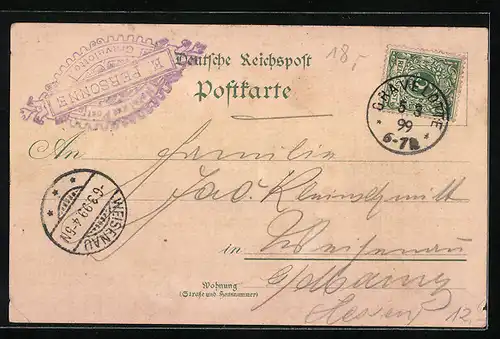 Lithographie Gravelotte, Kaiser Wilhelm Stein, Aussichtsturm und Hotel z. Post