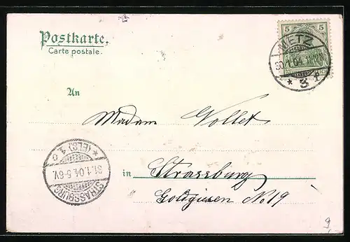 Lithographie Metz, Totalansicht, Deutsches Tor, Pionier Kaserne