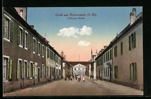 AK Neubreisach, O.-Els., Blick in die Colmarer Strasse