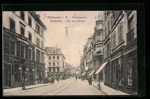 AK Mülhausen i. E., Blick in die Wildemannstr.