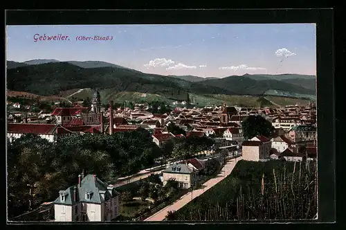 AK Gebweiler /Ober-Elsass, Blick auf den Ort