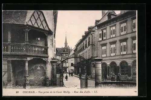 AK Colmar, Vue prise de la Cour Molly, Rue des Juifs, LL