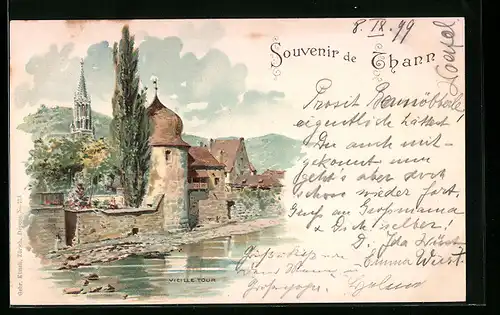 Lithographie Thann, Vieille Tour