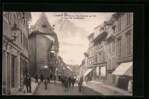 AK Altkirch, Rue Homaire de Hiel et Rue des Boulangers, Strassenpartien
